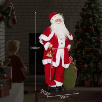 Weihnachtsdeko Weihnachtsmann Figur 140cm mit Geschenk & Glocken