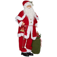 Weihnachtsdeko Weihnachtsmann Figur 140cm mit Geschenk & Glocken