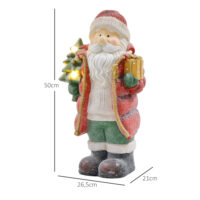 Weihnachtsdeko Weihnachtsmann Figur 50cm mit Baum & Geschenk LED