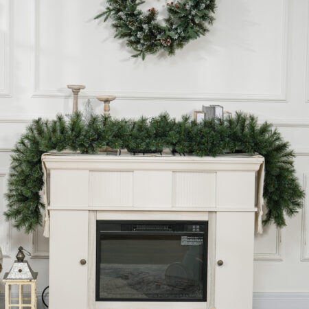 Weihnachtsgirlande 180cm 160 Spitzen Grün für Treppen & Kamin