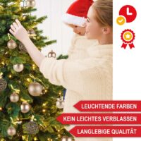 Weihnachtskugeln Festiva 128-teilig in Champagner