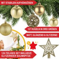 Weihnachtskugeln Festiva 128-teilig in Gold