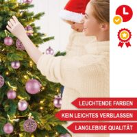 Weihnachtskugeln Festiva 128-teilig in Pink