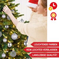 Weihnachtskugeln Festiva 128-teilig in Silber