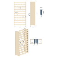 Weinregal mit den Maßen 145,5 cm Höhe, 72 cm Breite und 26,5 cm Tiefe. Das Regal bietet Platz für 77 Flaschen und ist ideal für die Lagerung im Wohnraum, Keller oder Weinladen.