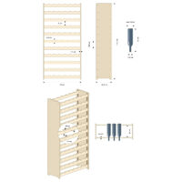 Weinregal mit den Maßen 145,5 cm Höhe, 72 cm Breite und 26,5 cm Tiefe. Das Regal bietet Platz für 77 Flaschen und ist ideal für die Lagerung im Wohnraum, Keller oder Weinladen.