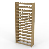 Leeres Weinregal aus massivem Kiefernholz in Naturfarbe mit 13 Ebenen für insgesamt 91 Flaschen.