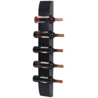 Weinregal Flaschenregal Wandregal für 5 Flaschen 99x13x9cm schwarz