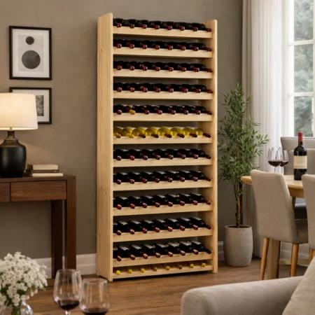 Weinregal für 91 Flaschen natur