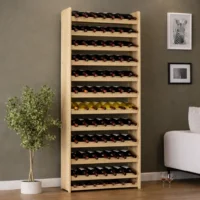 Weinregal für 91 Flaschen natur