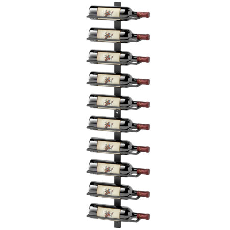 Weinregal Wandregal für 10 Flaschen für Küche Metall schwarz