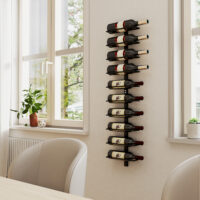Weinregal Wandregal für 10 Flaschen für Küche Metall schwarz