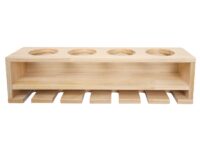 Weinregal Wandbar für 4 Flaschen 6 Gläser 12x48x12cm natur