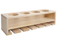 Weinregal Wandbar für 4 Flaschen 6 Gläser 12x48x12cm natur