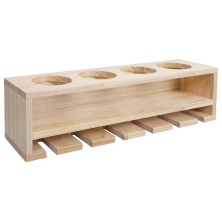 Weinregal Wandbar für 4 Flaschen 6 Gläser 12x48x12cm natur