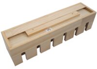 Weinregal Wandbar für 4 Flaschen 6 Gläser 12x48x12cm natur