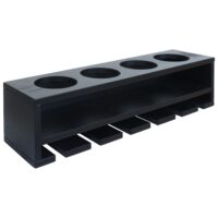 Weinregal Wandbar für 4 Flaschen 6 Gläser 12x48x12cm schwarz