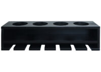Weinregal Wandbar für 4 Flaschen 6 Gläser 12x48x12cm schwarz
