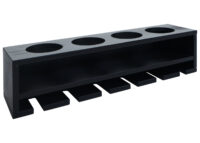 Weinregal Wandbar für 4 Flaschen 6 Gläser 12x48x12cm schwarz