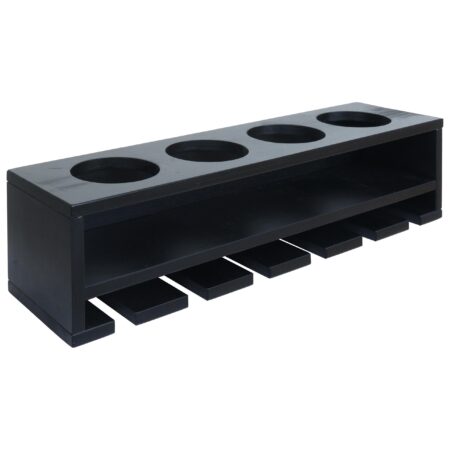 Weinregal Wandbar für 4 Flaschen 6 Gläser 12x48x12cm schwarz