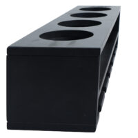 Weinregal Wandbar für 4 Flaschen 6 Gläser 12x48x12cm schwarz