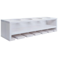 Weinregal Wandbar für 4 Flaschen 6 Gläser 12x48x12cm weiss