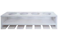 Weinregal Wandbar für 4 Flaschen 6 Gläser 12x48x12cm weiss
