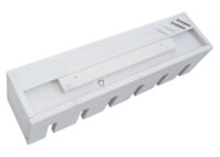 Weinregal Wandbar für 4 Flaschen 6 Gläser 12x48x12cm weiss