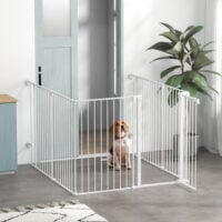 Welpenauslauf klappbar modular für innen aus Stahl weiss