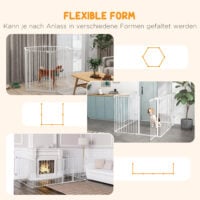 Welpenauslauf klappbar modular für innen aus Stahl weiss