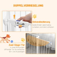 Welpenauslauf klappbar modular für innen aus Stahl weiss