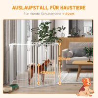 Welpenauslauf klappbar modular für innen aus Stahl weiss