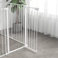 Welpenauslauf klappbar modular für innen aus Stahl weiss