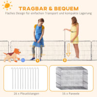 Welpenlaufstall flexibel für Hunde und Katzen 60cm hoch drinnen draussen