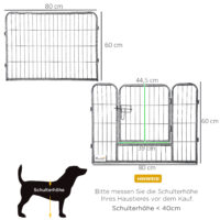 Welpenlaufstall flexibel für Hunde und Katzen 60cm hoch drinnen draussen