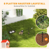 Welpenlaufstall mit Tür für kleine Hunde Indoor Outdoor schwarz
