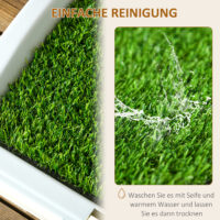 Blaue Welpentoilette mit Kunstrasen (63x48,5cm) für Indoor & Outdoor.