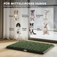 Welpentoilette Hundetoilette waschbar mit Kunstrasen für Balkon und Zuhause