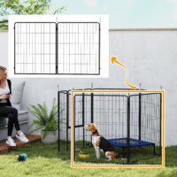 Welpenzaun Erweiterung 2er-Set für Hunde und Welpen aus Stahl grau
