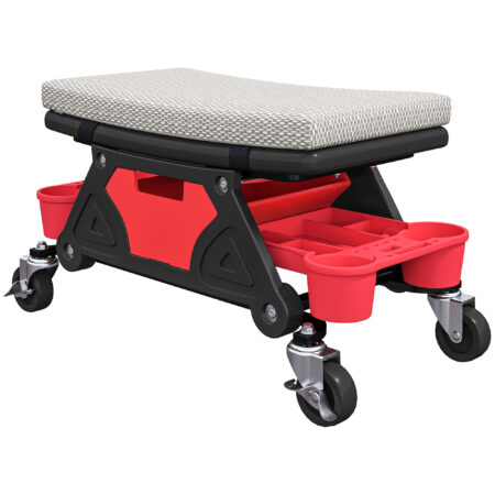 Werkstatthocker mit Rollen und Ablage belastbar bis 135kg grau
