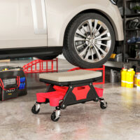 Werkstatthocker mit Rollen und Ablage belastbar bis 135kg grau