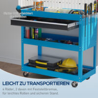 Werkzeugkoffer Werkzeugbox fahrbar mit Rollen 3 Etagen