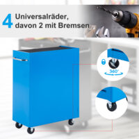 Werkzeugschrank rollbar mit 5 Schubladen für Werkstatt aus Stahl