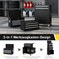 Werkzeugschrank rollbar abschliessbar mit 9 Schubladen aus Stahl