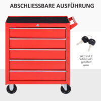 Werkzeugschrank auf Rollen für Garage und Werkstatt aus Stahl