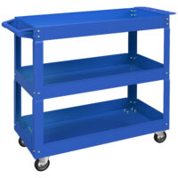 Werkzeugwagen rollbar mit 3 Ebenen aus Stahl blau