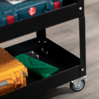 Werkzeugwagen rollbar mit 3 Ebenen für Werkstatt aus Stahl schwarz