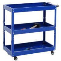Werkzeugwagen Rollwagen Transportwagen 3 Ladeflächen 73x73x36cm Stahl blau
