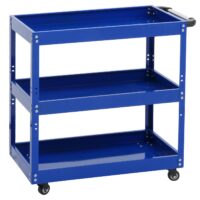 Werkzeugwagen Rollwagen Transportwagen 3 Ladeflächen 73x73x36cm Stahl blau