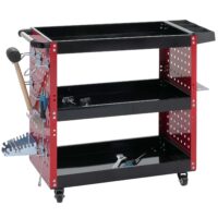 Werkzeugwagen Rollwagen Werkstattwagen 3 Ladeflächen 73x90x35cm Stahl rot